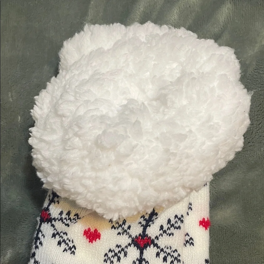 Winter Snowflake Socks - Red and White